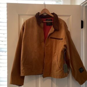 Golden Bear Tan Bomber Jacket with Brown Collar